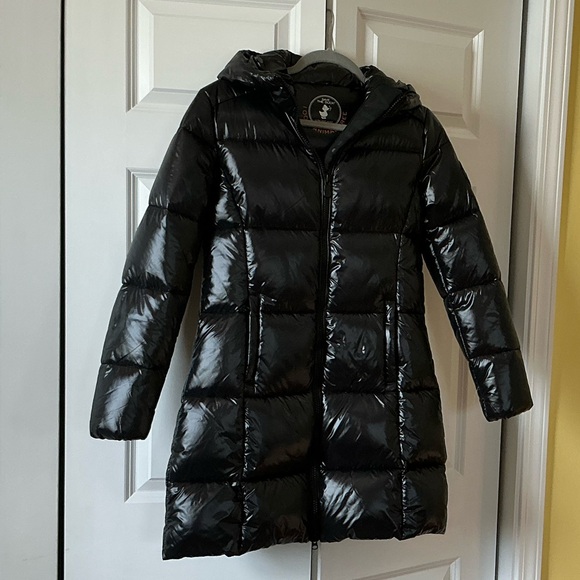 Save The Duck Ines Water Repellent Hooded Quilted Longline Puffer Coat